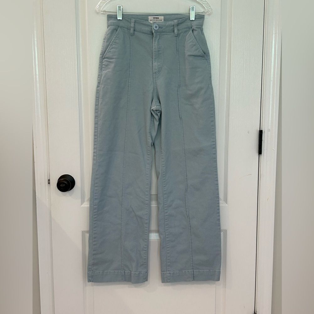 Cotton On Women’s Light Blue Cotton Flare  Leg Pants Size 6